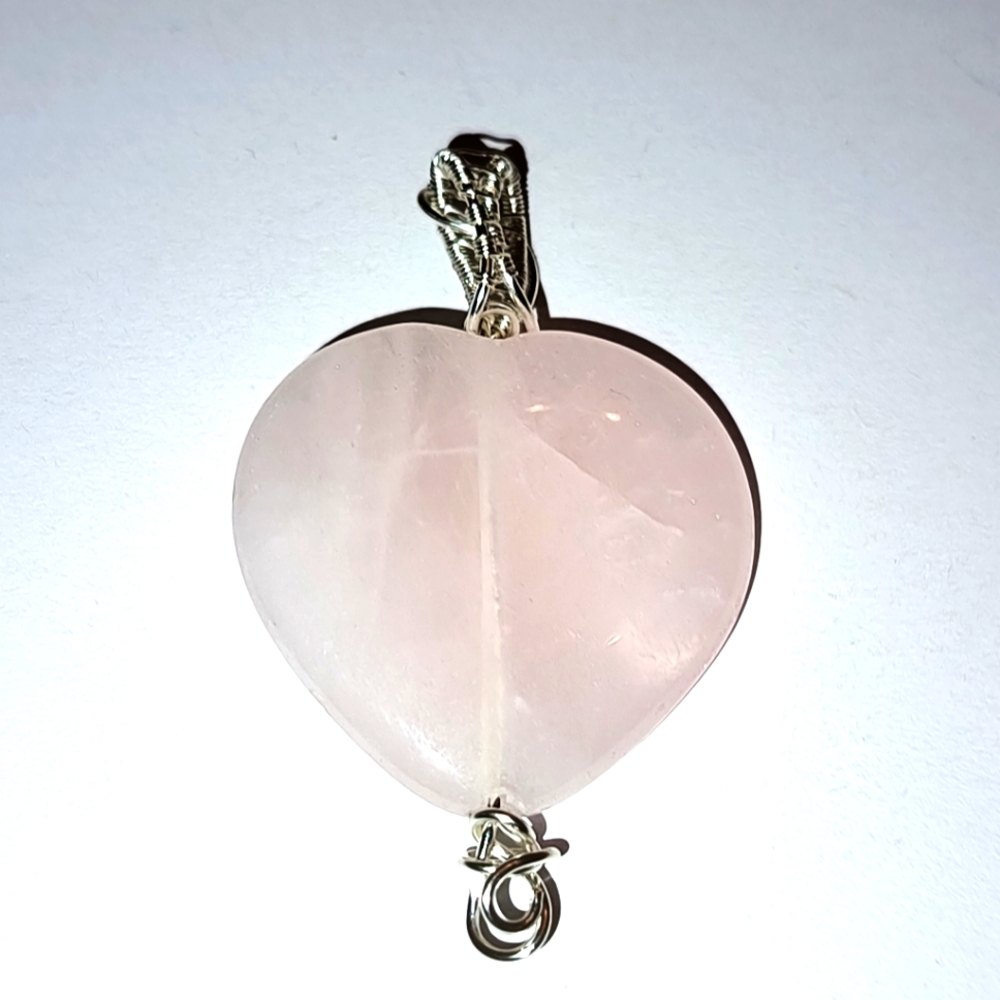 Rose Quartz Heart Shaped Pendant